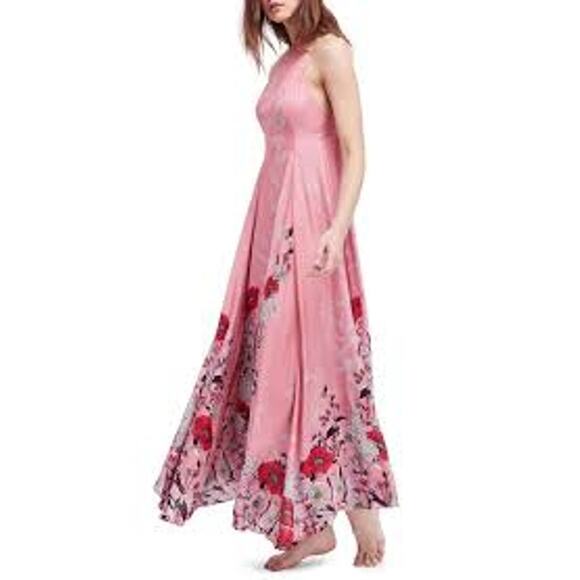 FREE PEOPLE Embrace It Maxi Dress Size XS Pink FLORAL FEMININE ROMANTIC - Picture 2 of 8